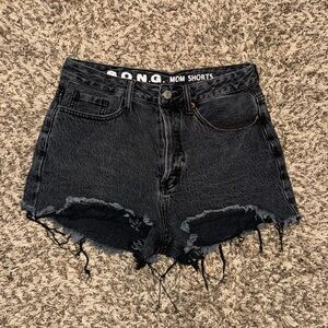 Distressed mom shorts